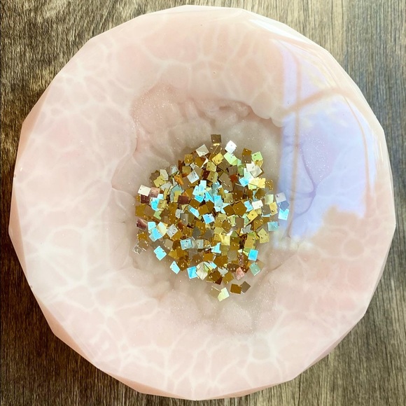 Diamond edge coasters, resin, rose quartz - Picture 3 of 7